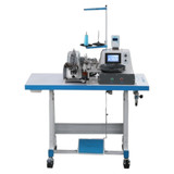 Jack T373GR-Z Industrial Button Sewing Machine with Integrated Automatic Feeder System with Complete Fully Assembled Tabling Included