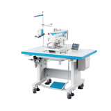 Jack T9820G-02-D-P Electronic Keyhole Buttonhole/Eyelet Machine with Complete Fully Assembled Tabling Included