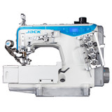 Jack K5E-UT-01GB-364 3-Needle Cylinder Bed Coverstitch Industrial Sewing Machine with Complete Fully Assembled Tabling Included