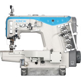 Jack K5-D-01GB-364 3-Needle Cylinder Arm Coverstitch Industrial Sewing Machine with Complete Fully Assembled Tabling Included