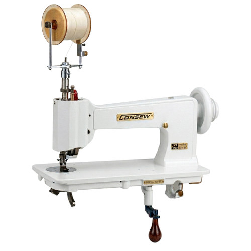 Consew 104-3T Tape Attaching with Moss Stitch Ornamental Embroidery and Quilting Chainstitch Sewing Machine with Table and Servo Motor