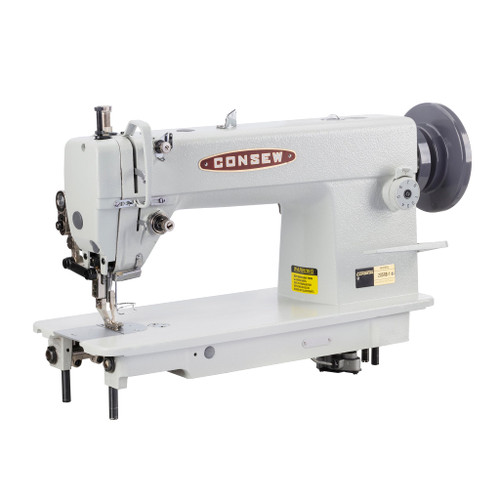 Consew 205RB-1 Heavy Duty Single Needle Upholstery Walking Foot Sewing Machine with Table and Servo Motor