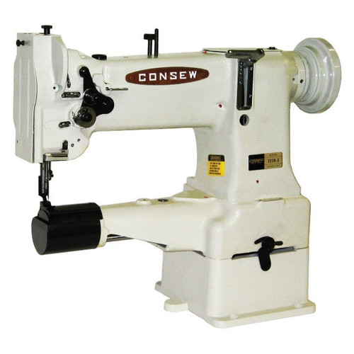Consew 223R-2 Cylinder Bed Single Needle Needle Feed Industrial Sewing Machine with Table and Servo Motor​​​
