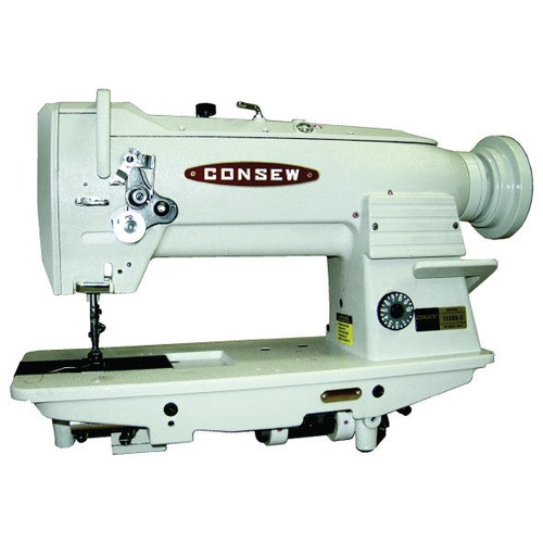 Consew 254RB-3 Series Single Needle Heavy Duty Needle Feed Sewing Machine Complete with Table and Servo Motor