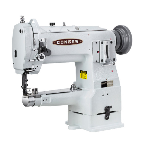 Consew 277RFS-3 Feed-sync binder with horizontal feed Single Needle Narrow Cylinder Bed Compound Walking Foot Industrial Sewing Machine with Table and Servo Motor​​