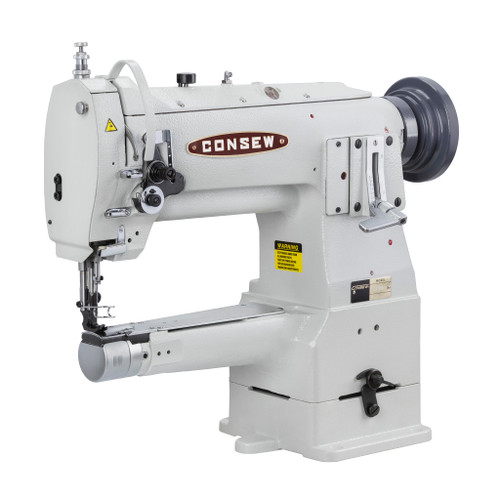 Consew 277RB-1 Heavy Duty Narrow Cylinder Bed Single Needle Compound Walking Foot Industrial Sewing Machine with Table and Servo Motor​