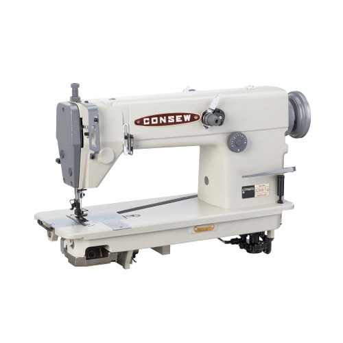Consew 326S-1 Single Needle Heavy Duty Double Chainstitch Sewing Machine with Table and Servo Motor​