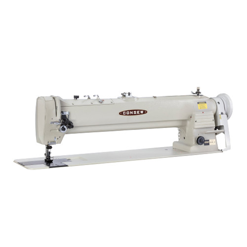 Consew 339RBL-25 Regular Model Double Needle 25" Long Arm Compound Walking Foot Sewing Machine with Table and Servo Motor