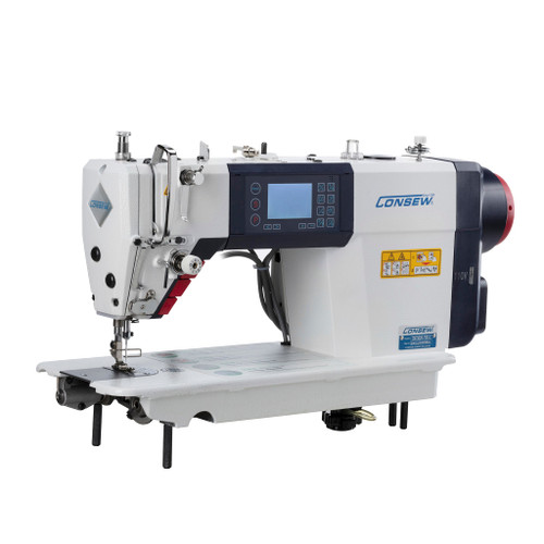 Consew 7360R-7DD-2 Single Needle Fully Automatic Direct Drive Lockstitch Industrial Sewing Machine with Complete Tabling