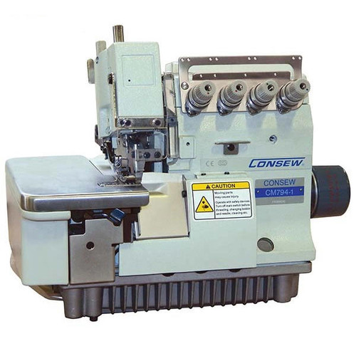 Consew CM794-2 High Speed 4 Thread Overlock Machine with Complete Fully Assembled Table and Servo Motor Included