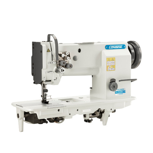 Consew Premier P2339RB-1 Heavy Duty Double Needle Upholstery Compound Walking Foot Sewing Machine Complete with Table and Servo Motor