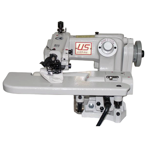 US Stitchline SL718-2 Industrial Blindstitch Hem Stitch Single Thread Hemmer Machine Complete with Table and Servo-Motor