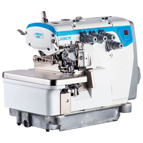 Jack E4S-5-03-333 High Speed 5 Thread Safety Stitch Overlock Machine with Complete Fully Assembled Tabling Included