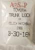 ASP Toyota Celica Hatchback 1986 Rear Trunk Lock B-30-164