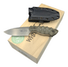 White River Knife & Tool GTI 3 Black & OD Linen Micarta WRGTI3-LBO