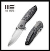 WEKNIFE Nitro Mini Flipper & Thumb Stud Knife Gray Titanium Handle With Marble Carbon Fiber Inlay Handle (3.13" Hand Rubbed Satin CPM 20CV Blade) WE22015-1