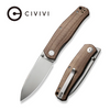 CIVIVI Sokoke Front Flipper And Thumb Stud Knife Brown Linen Micarta Handle (3.35" Silver Bead Blasted 14C28N Blade) C22007-3