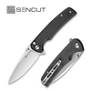 SENCUT Sachse Button Lock Knife Black Micarta (3.5" Satin) S21007-1