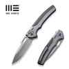 We Excitron Flipper & Button Lock Gray Titanium Handle With Twill Carbon Fiber Integral Spacer