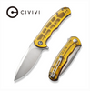 CIVIVI Praxis Flipper Knife Polished Ultem Handle (3.75" Satin Finished 9Cr18MoV Blade) C803L