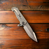 Medford Knife & Tool Proxima Custom Sculpted "Moon Crater" Silver Polished Tumbled CPM S35VN