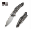 WE KNIFE Orpheus Flipper Knife Gray Titanium Integral Handle With Aluminum Foil Carbon Fiber Inlay (3.48" Hand Rubbed Satin CPM 20CV Blade) WE23009-2