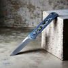 Medford Knife & Tool T-Bone Tumbled Tanto Blue Mosaic CPM S45VN