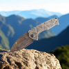 Medford Knife & Tool Praetorian T Custom Sculpted "Brushed Silver Stained Glass" Drop Point Vulcan CPM S45VN