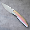 TRM Atom 3D Contoured G10 Rainbow Trout Scales - 20CV Blade - Made In USA