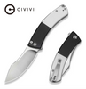 CIVIVI Outlaw Muk Flipper & Button Lock Knife Black & White G10 Handle (3.47" Satin Finished 14C28N Blade) C24079-4