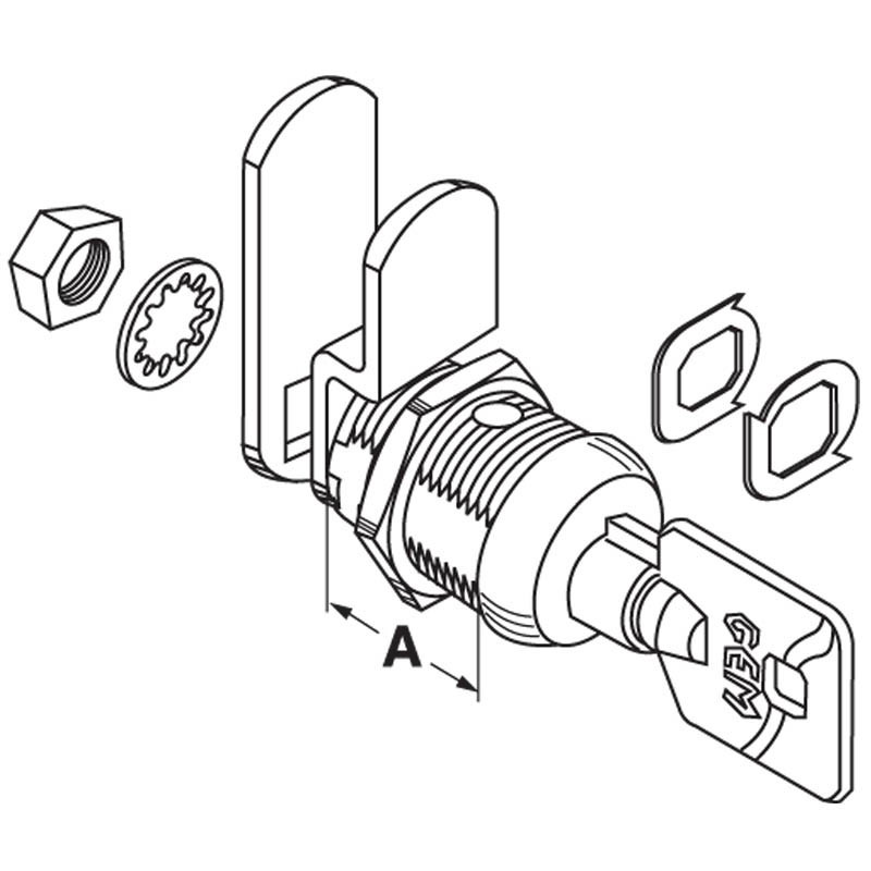 CompX Tubular Flexacam Cam Lock With #27379 Key - SafeAndLockStore