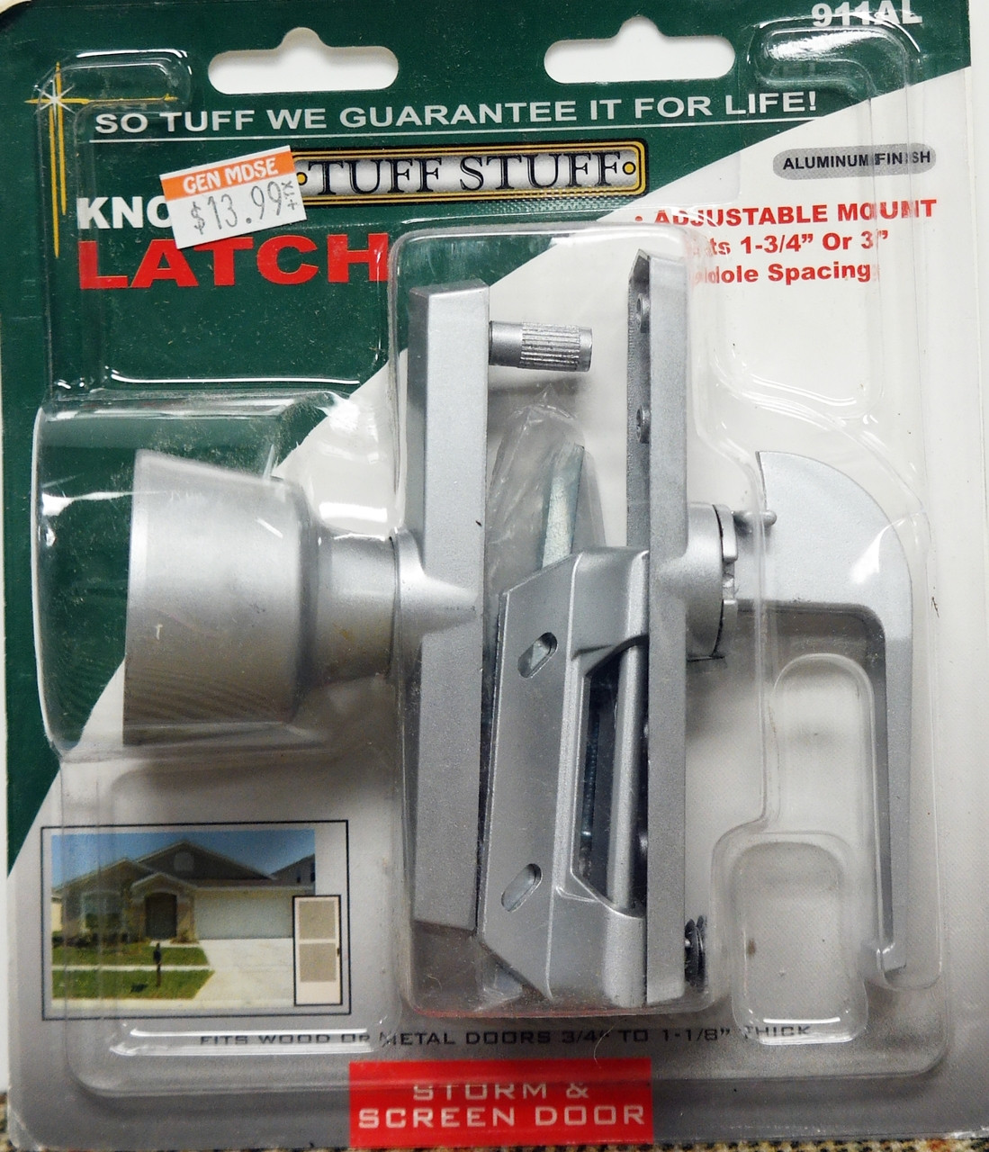 Tuff Stuff Knob Latch Storm Screen Door Handle Aluminum 911AL