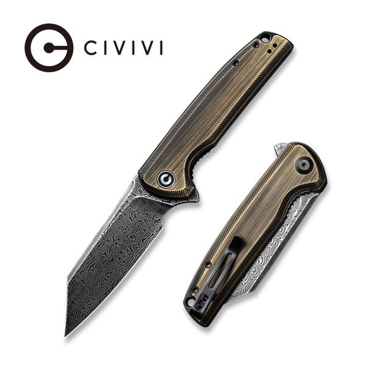 Civivi Brigand Knife Black Hand Rubbed Brass C909DS-2