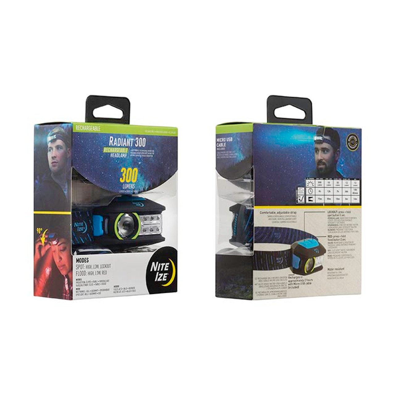 Nite Ize Radiant 300 Lumen Rechargeable Headlamp R300RH-03-R8 Blue