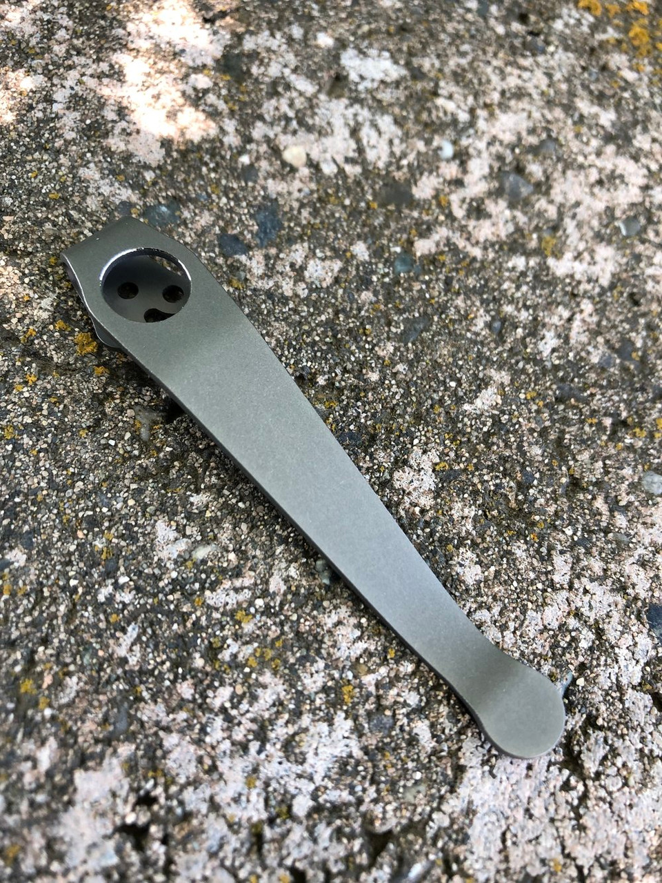 LynchNW Spyderco Long Deep Carry Titanium Clip-Sandwashed