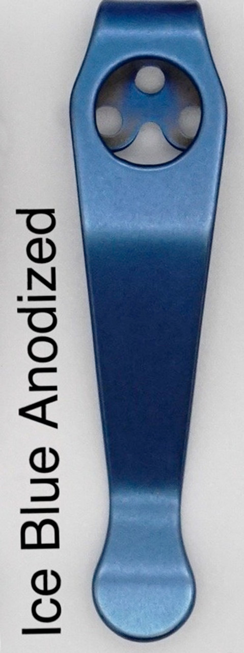 LynchNW Spyderco Standard Titanium Clip-Ice Blue Anodized
