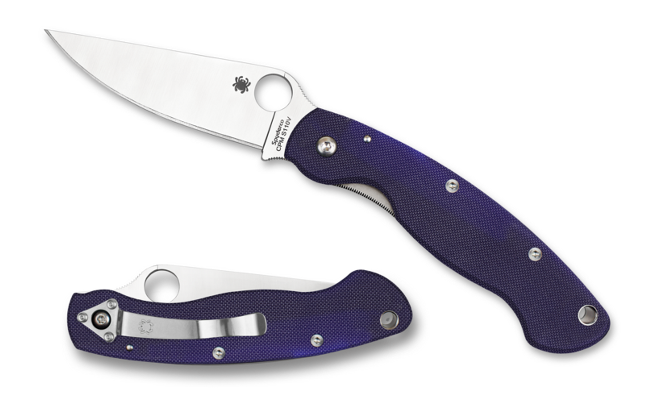 SPYDERCO MILITARY™ DARK BLUE G-10 SATIN CPM S110V