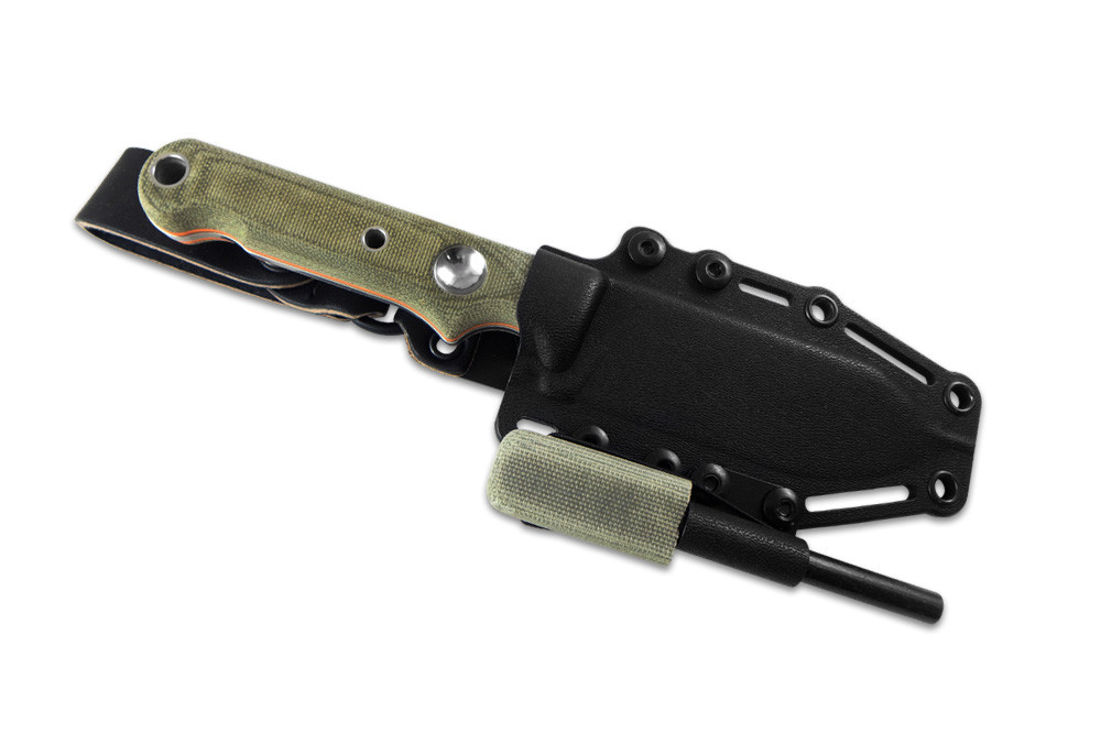 White River Knife & Tool Firecraft 4 OD Canvas Micarta - Kydex