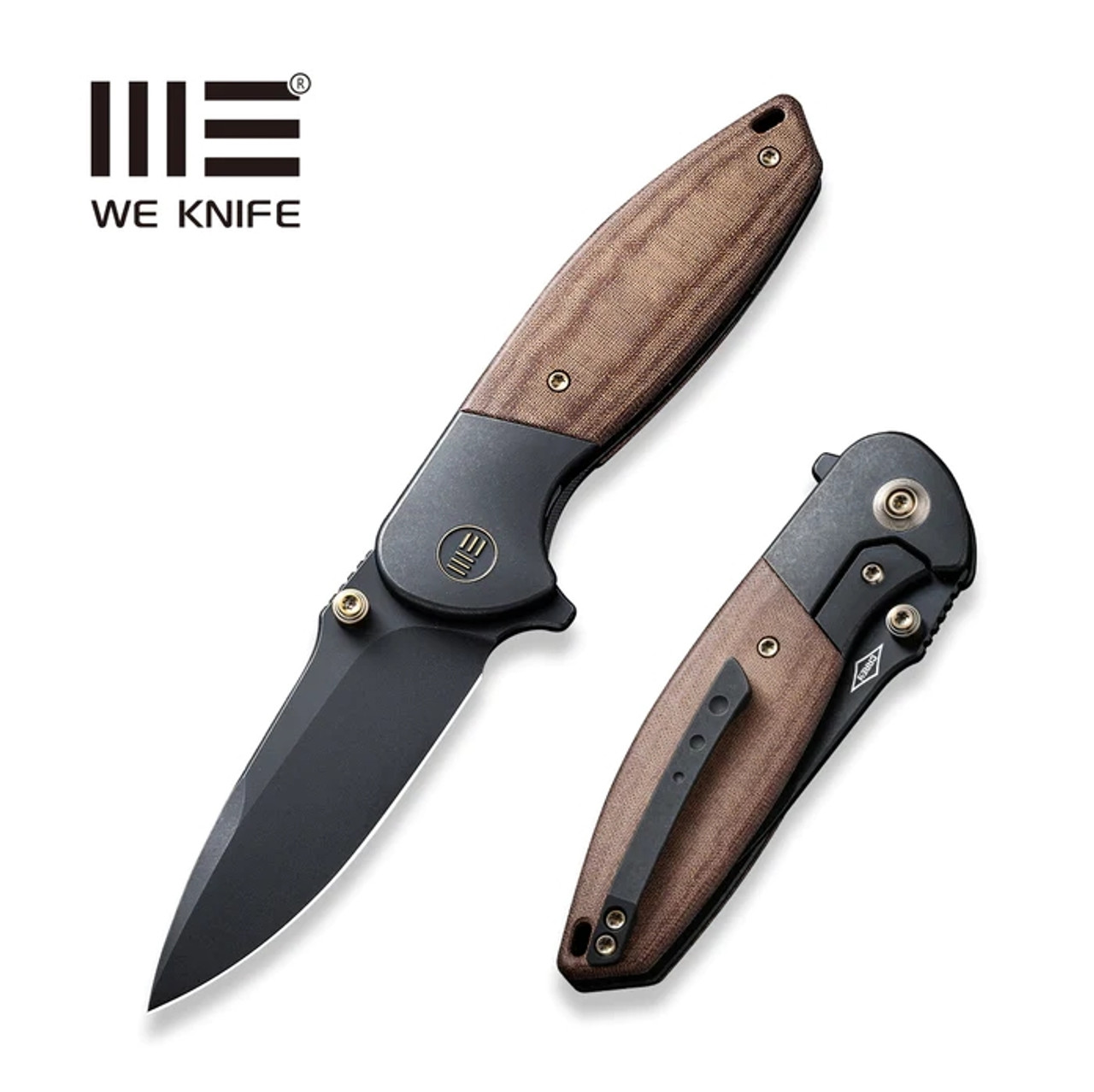 WE Knife Co. Nitro Mini Frame Lock Knife Ti + Micarta (3.13" Black) WE22015-4