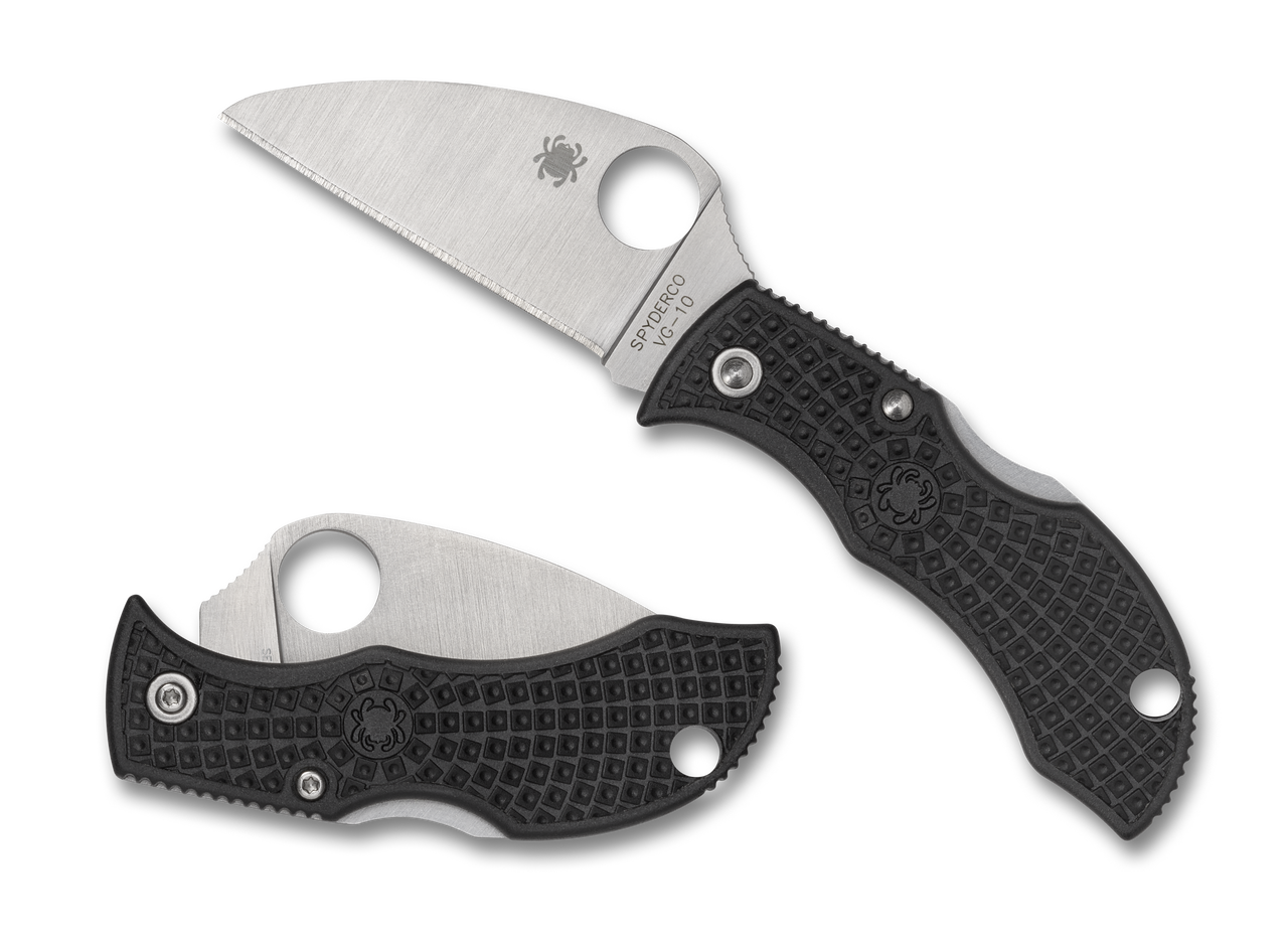 Spyderco ManBug Wharncliffe Lightweight Black FRN Knife (1.95" Satin) MBKWP