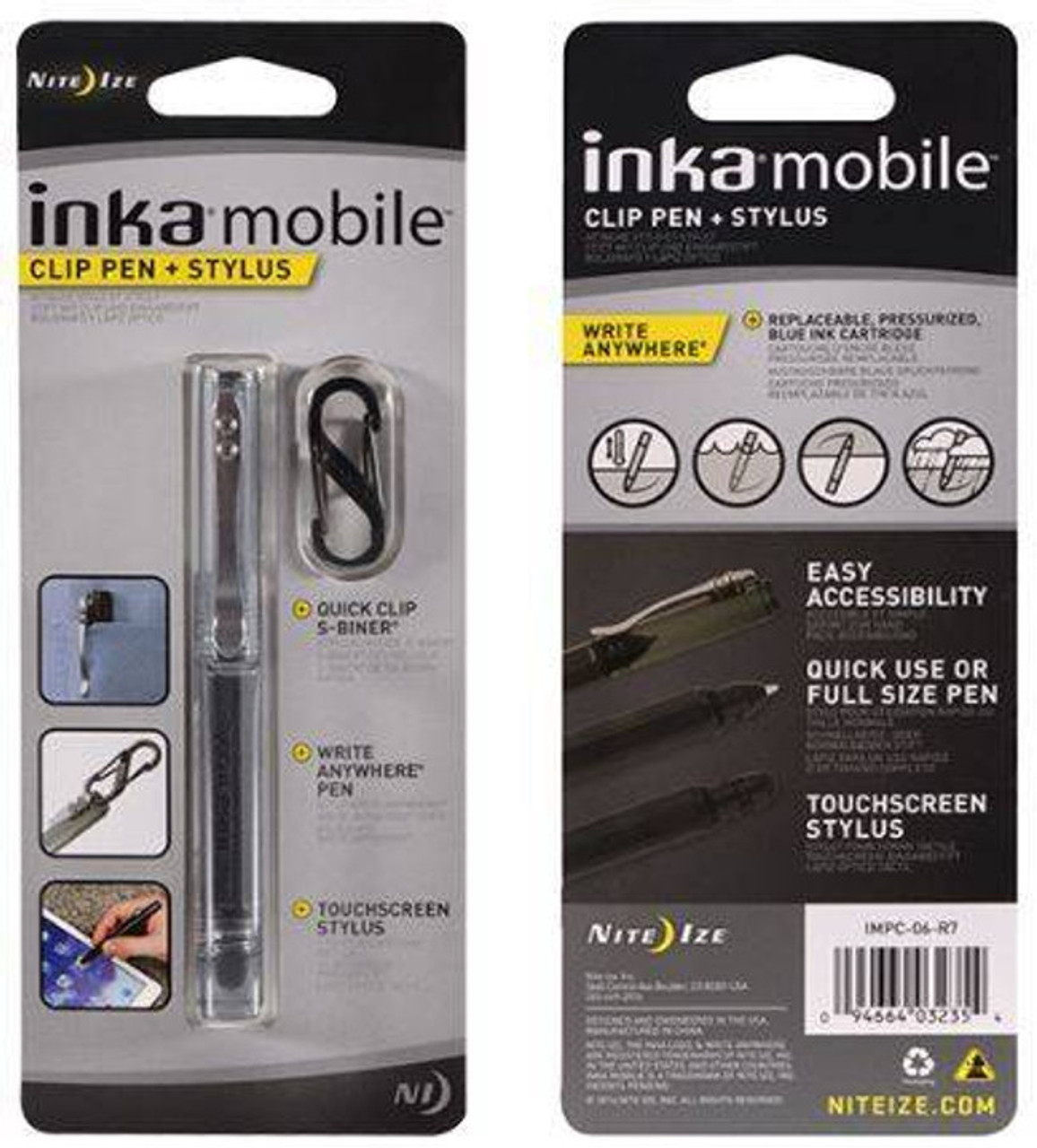 Nite Ize Inka Mobile Clip Pen + Stylus IMPC-06-R7