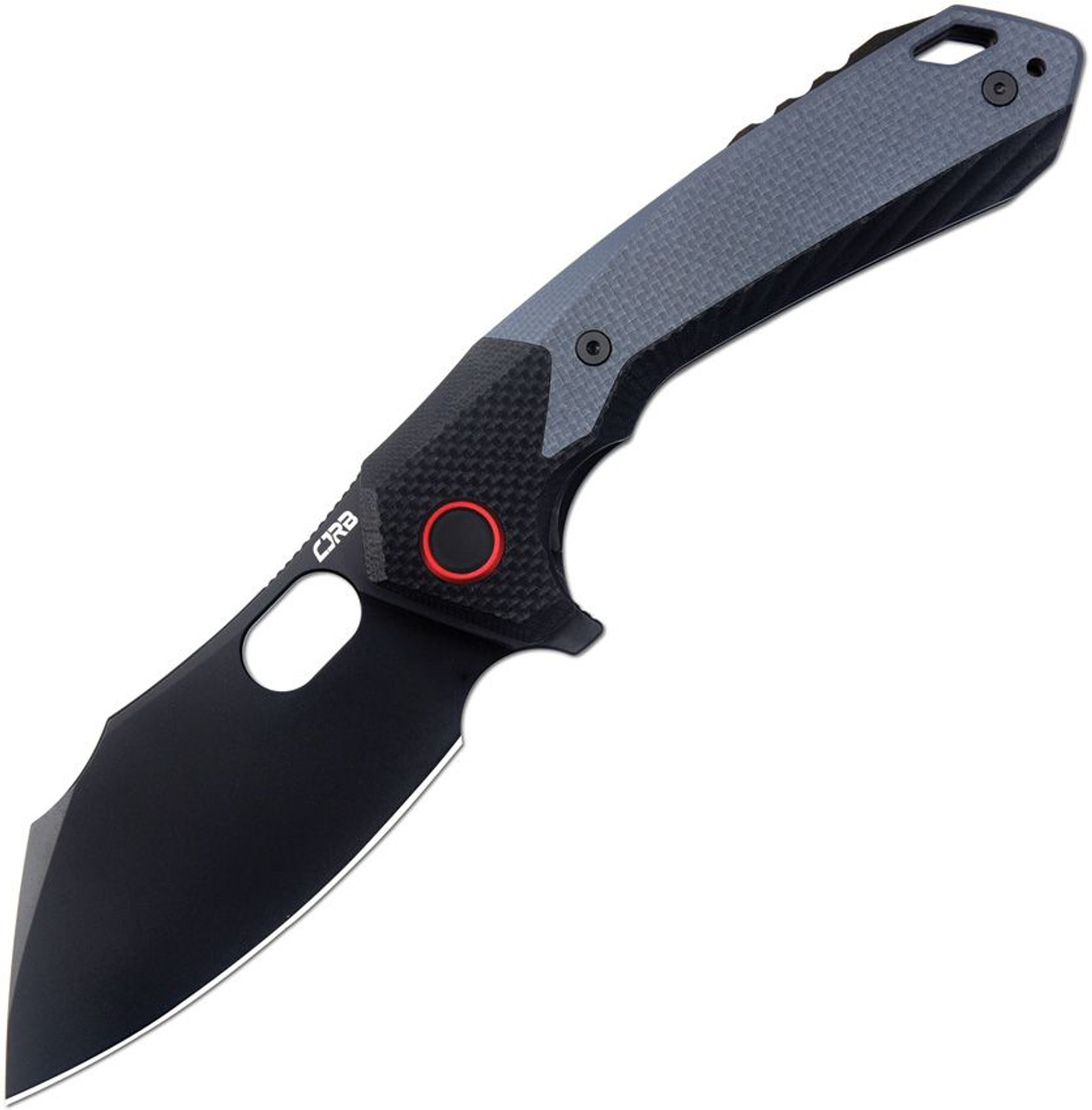 CJRB Caldera Liner Lock Flipper Knife Blue/Black G-10 ( 3.5" Black)