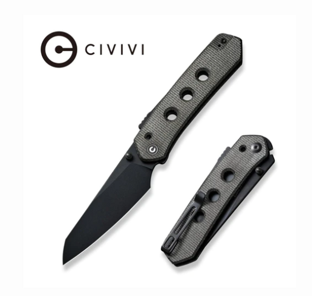 CIVIVI Vision FG Superlock Knife Dark Green Micarta (3.5" Black) C22036-3