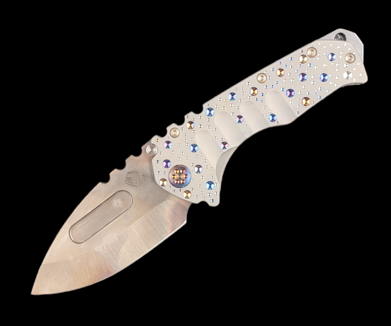 Medford Knife & Tool Praetorian T DP Custom Sculpted Galaxy Dimples Vulcan CPM S35VN