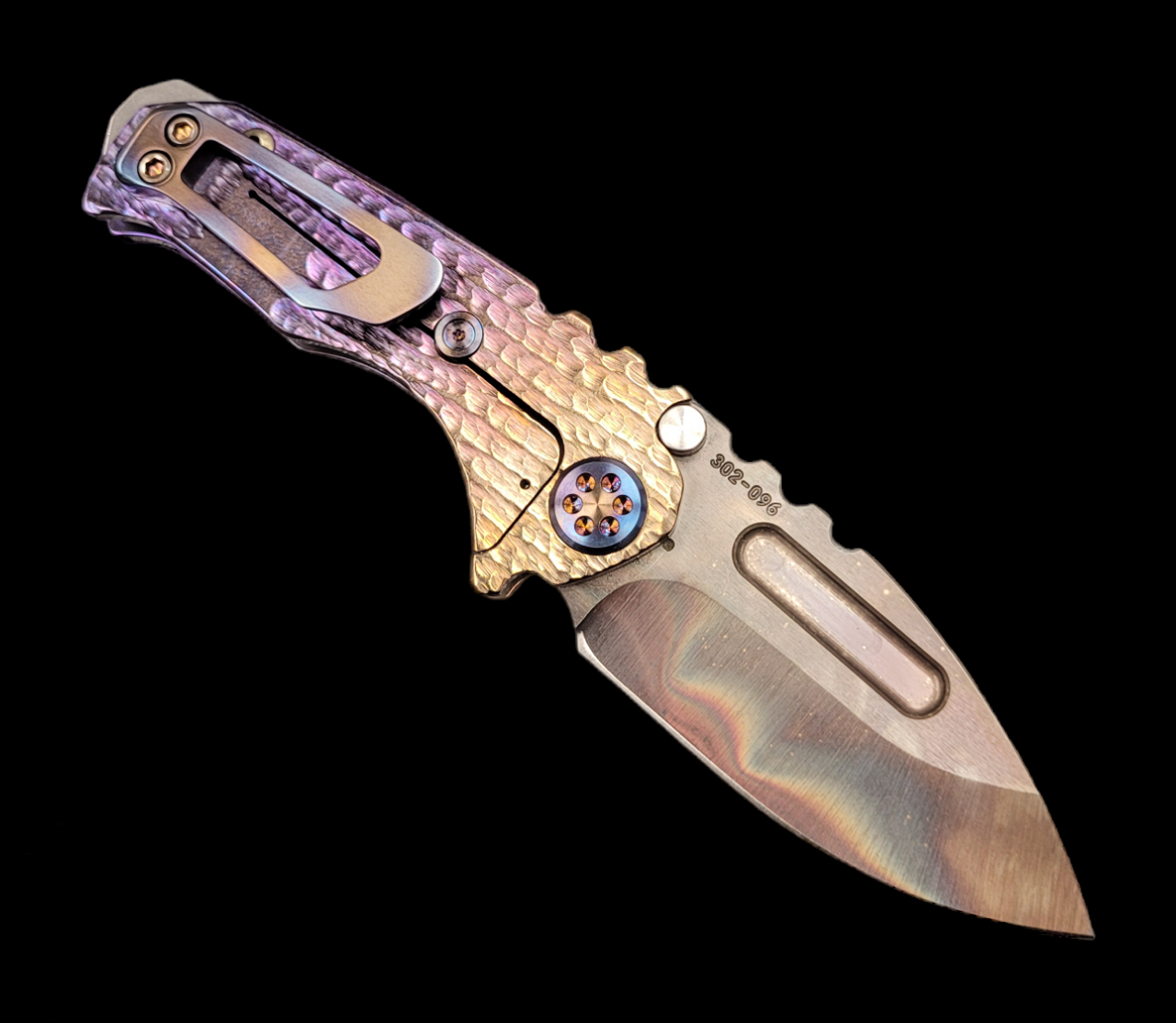 MKT Micro Praetorian T Custom Sculpted "Water Ripples" Bronze/Violet Fade Vulcan CPM S45VN