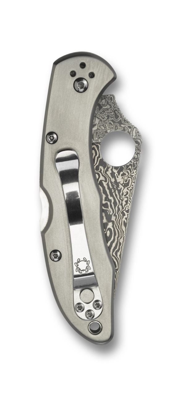 Spyderco Delica 4 Lockback Knife Titanium (2.95" Damascus) C11TIPD