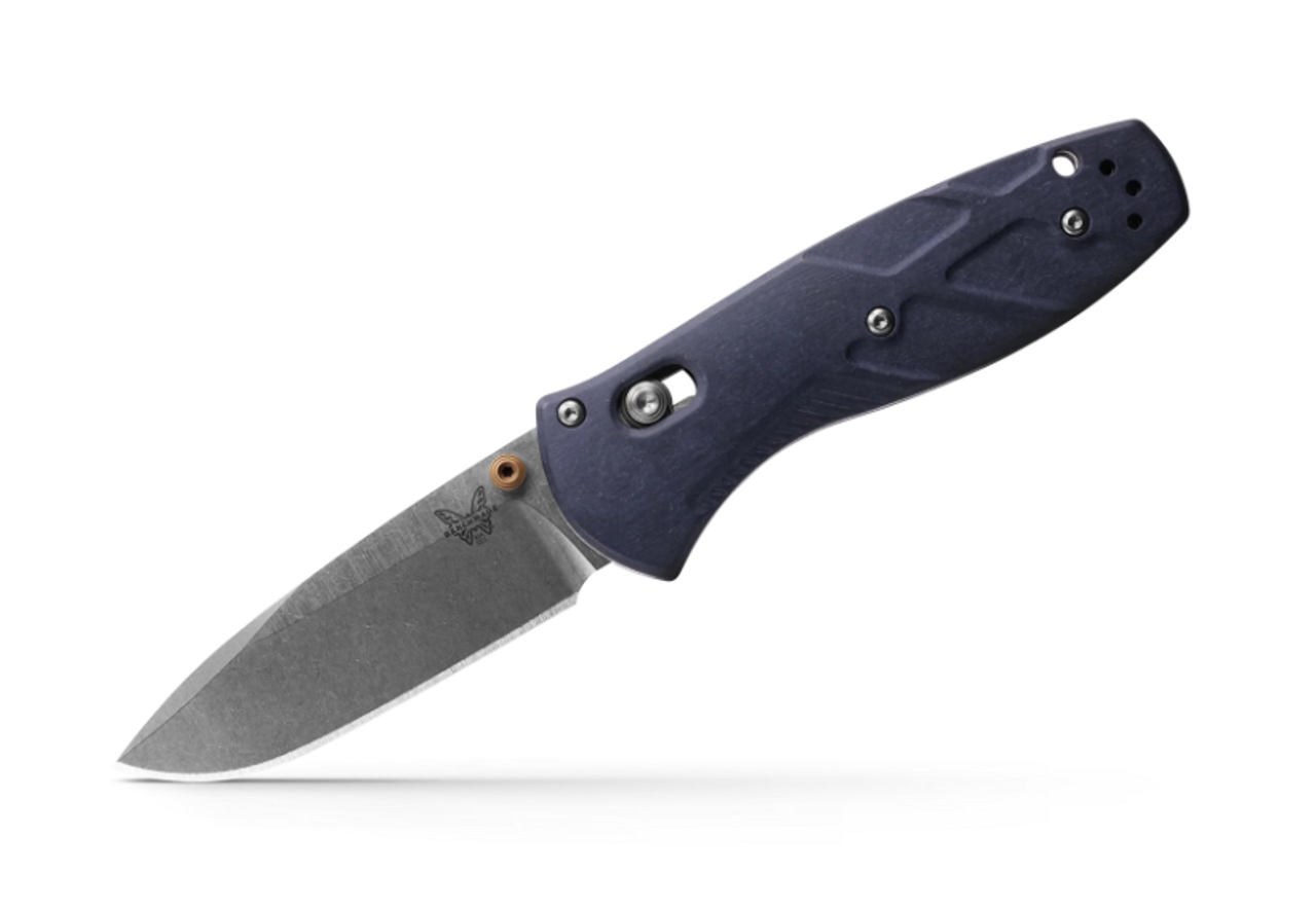 Benchmade Mini Barrage AXIS-Assist Knife Blue Richlite (2.91" Satin) 585-03