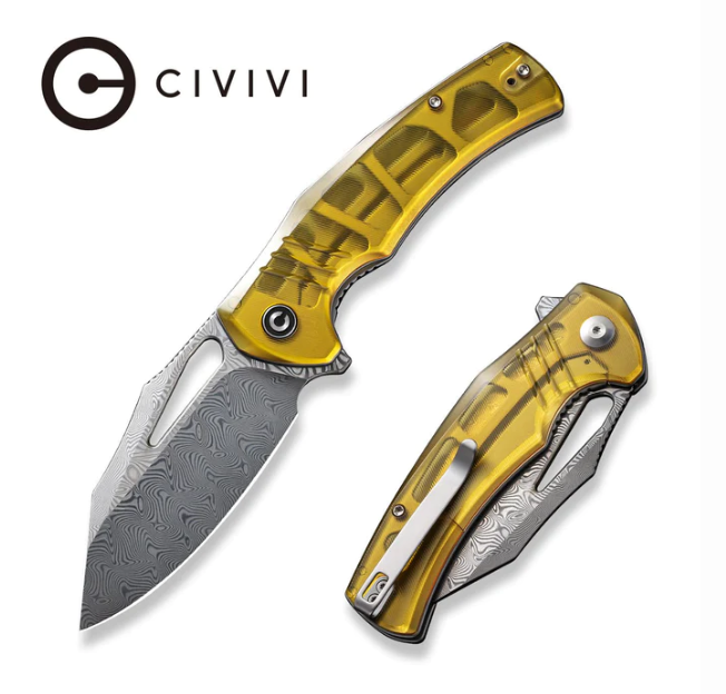 CIVIVI BullTusk Liner Lock Knife Ultem (3.5" Damascus) C23017-DS1