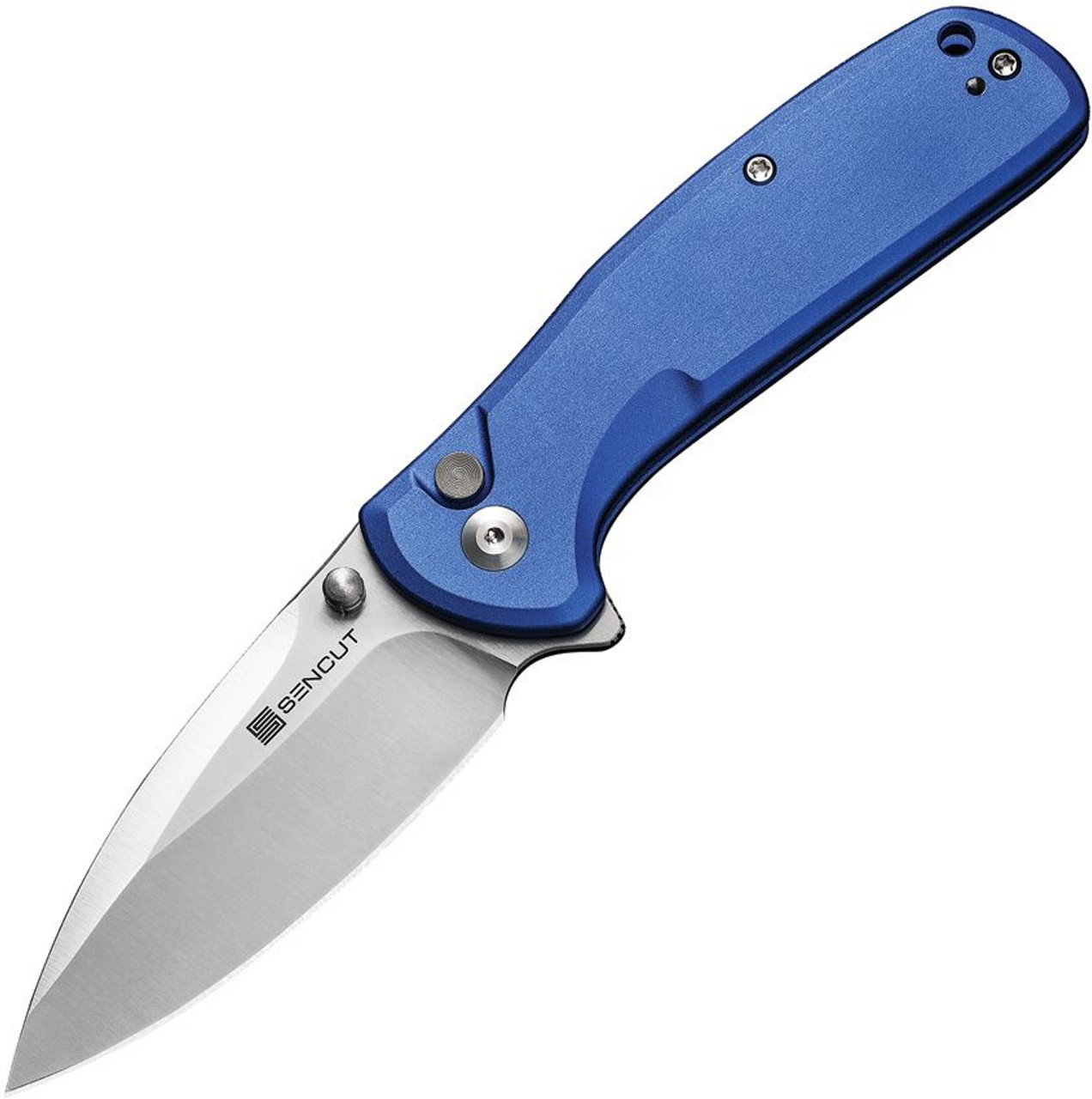 SENCUT ArcBlast Flipper Button Lock Knife Blue Aluminum (2.9" Satin) S22043B-3