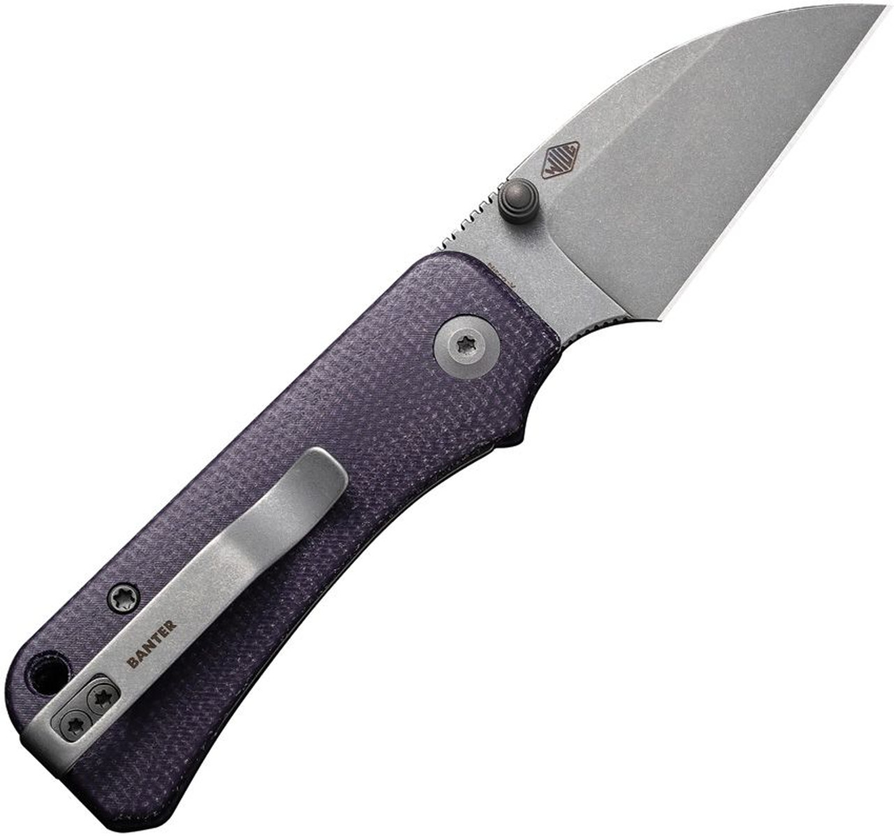CIVIVI Baby Banter Wharncliffe Liner Lock Knife Purple Micarta (2.34" Stonewash)
